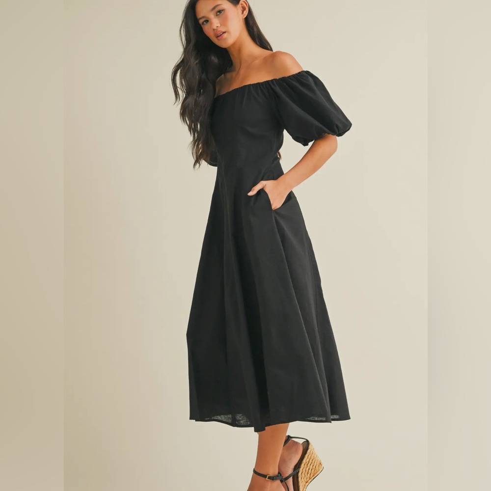 NEW Elegant Black Off-Shoulder Dress